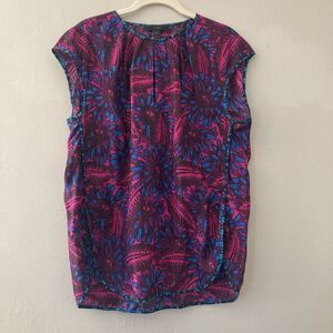 J. Crew 100% Silk Sleeveless Blouse Top 10 Purple Blue